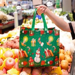 4pcs Holiday Laminated Non-woven Tote Gift Bag Set