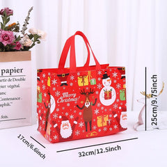 4pcs Holiday Laminated Non-woven Tote Gift Bag Set