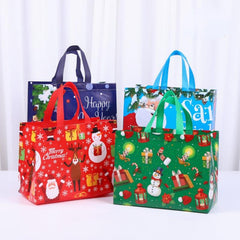 4pcs Holiday Laminated Non-woven Tote Gift Bag Set
