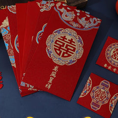 6pcs Chinese Lucky Money Envelope Bronzing Xi Character Gift Envelope