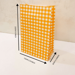 Vintage Macaron Checkered Desktop Storage Paper Bag Gift Packaging Bag