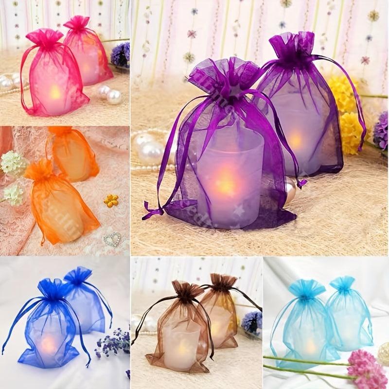 100pcs Assorted Mesh Drawstring Gift Bags Candy Gift Random 12 7x17 78 Cm