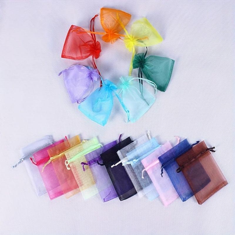 100pcs Assorted Mesh Drawstring Gift Bags Candy Gift Random 12 7x17 78 Cm