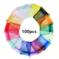 100pcs Assorted Mesh Drawstring Gift Bags Candy Gift Random 12 7x17 78 Cm