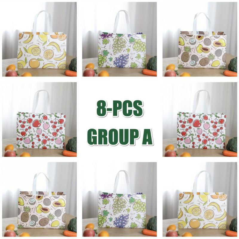 8pcs Oversize Reusable Shopping Bags Bulk Foldable with Reinforced Handles