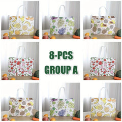 8pcs Oversize Reusable Shopping Bags Bulk Foldable with Reinforced Handles