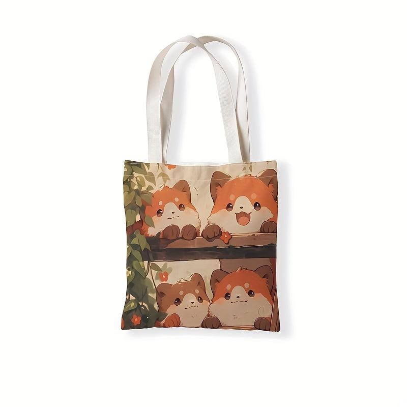 Cartoon Animal Print Shoulder Shopping Bag
