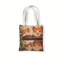 Cartoon Animal Print Shoulder Shopping Bag