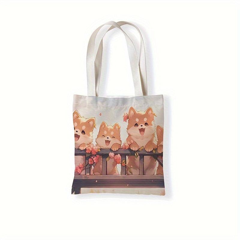 Cartoon Animal Print Shoulder Shopping Bag