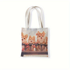 Cartoon Animal Print Shoulder Shopping Bag