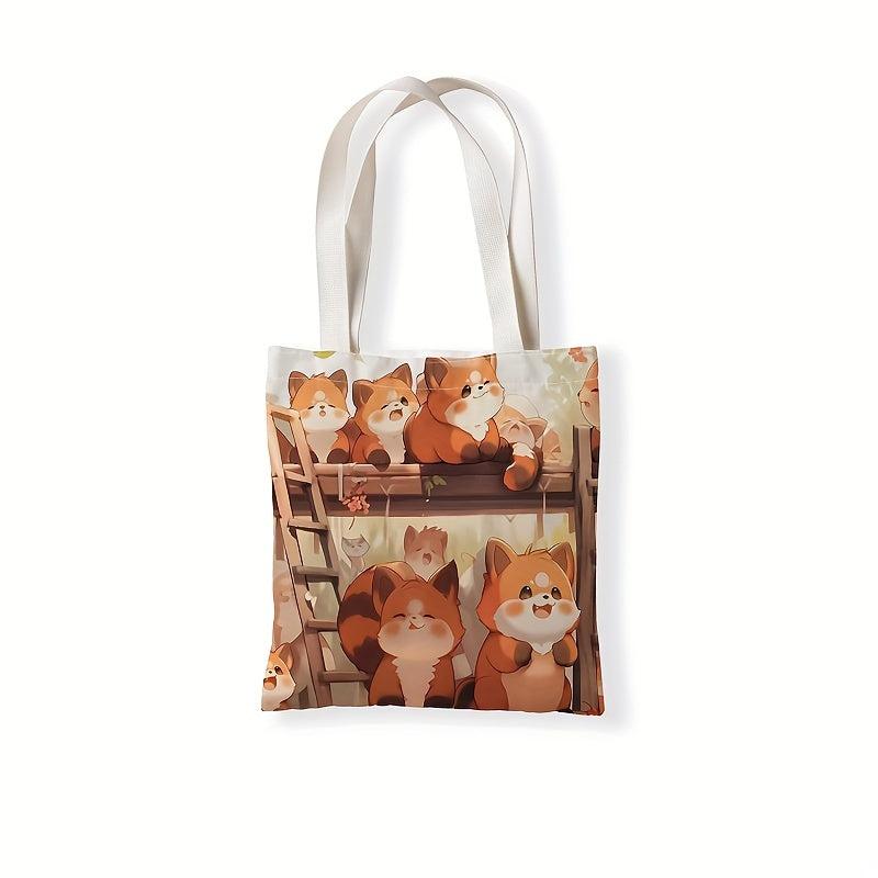 Cartoon Animal Print Shoulder Shopping Bag
