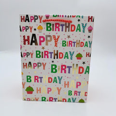4pcs Hot Stamped Card Paper Bags, 4 Designs Mixed, Single Hand-held Length 18x10