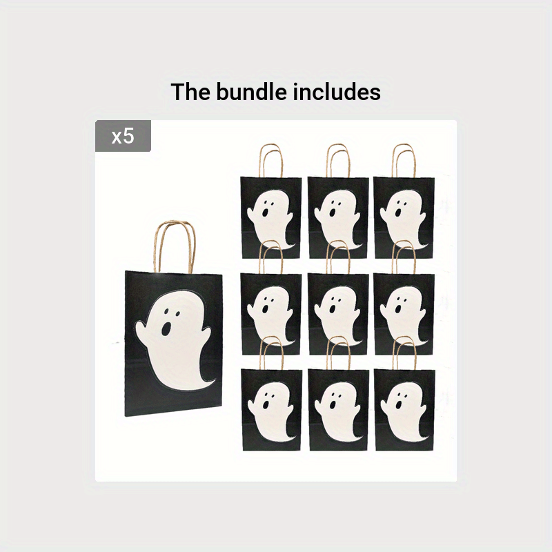 10pcs Halloween Ghost Cartoon Gift Bags Candy Tote Bags