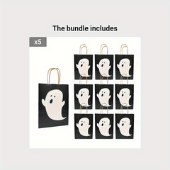10pcs Halloween Ghost Cartoon Gift Bags Candy Tote Bags