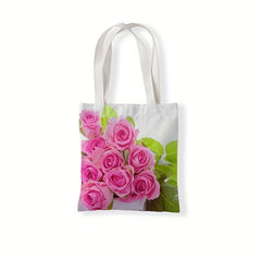 American Rustic Rose Flower Printed Retail Bag Casual Tote Bag