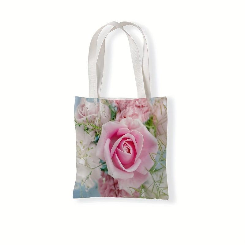 American Rustic Rose Flower Printed Retail Bag Casual Tote Bag