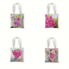 American Rustic Rose Flower Printed Retail Bag Casual Tote Bag