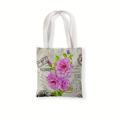 American Rustic Rose Flower Printed Retail Bag Casual Tote Bag