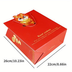 Year's Dragon Red Paper Bag Cartoon Tote Bag