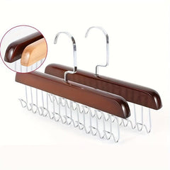 5pcs Wooden Sling Eight Hooks Hanger Wood Space-saving Clothes Rack