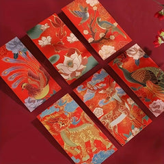 6pcs Lucky Money Red Envelopes Happy Chinese New Year Decorative Red Enve