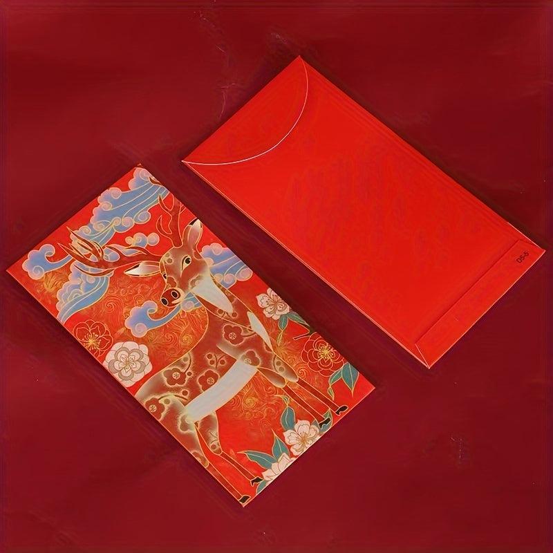 6pcs Lucky Money Red Envelopes Happy Chinese New Year Decorative Red Enve