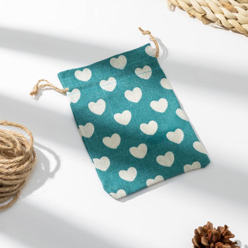 2pcs Linen Drawstring Pocket Gift Jewelry Bag Wedding Party Packaging Bag