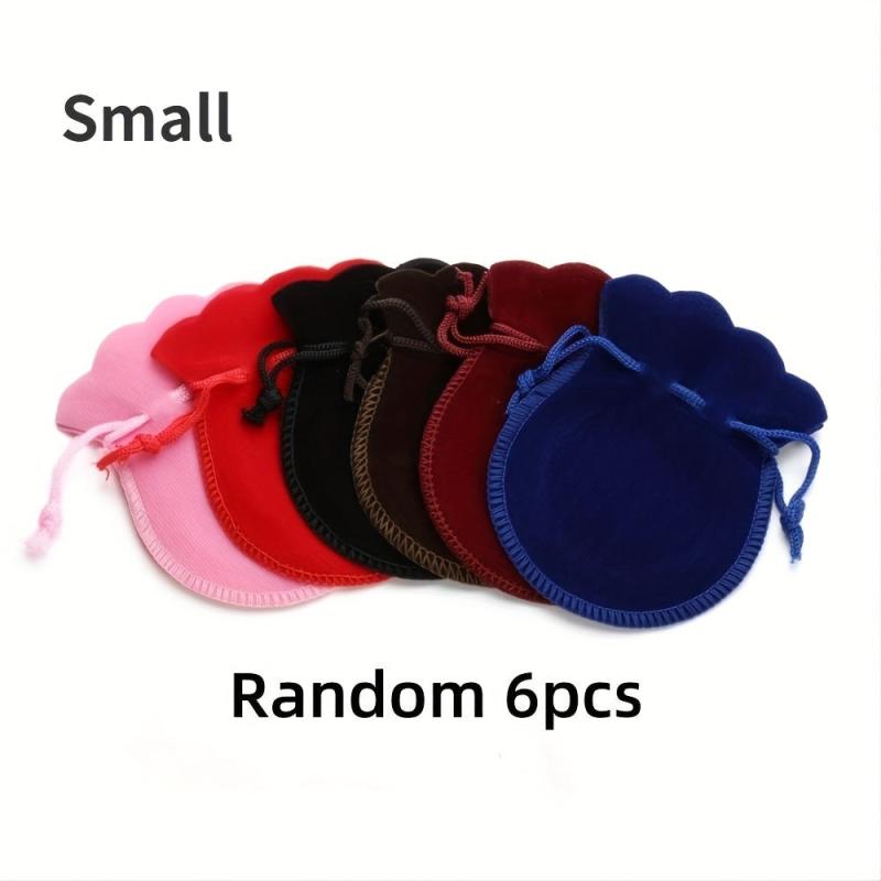 6pcs Jewelry Gift Drawstring Calabash Pouch Random Mixing