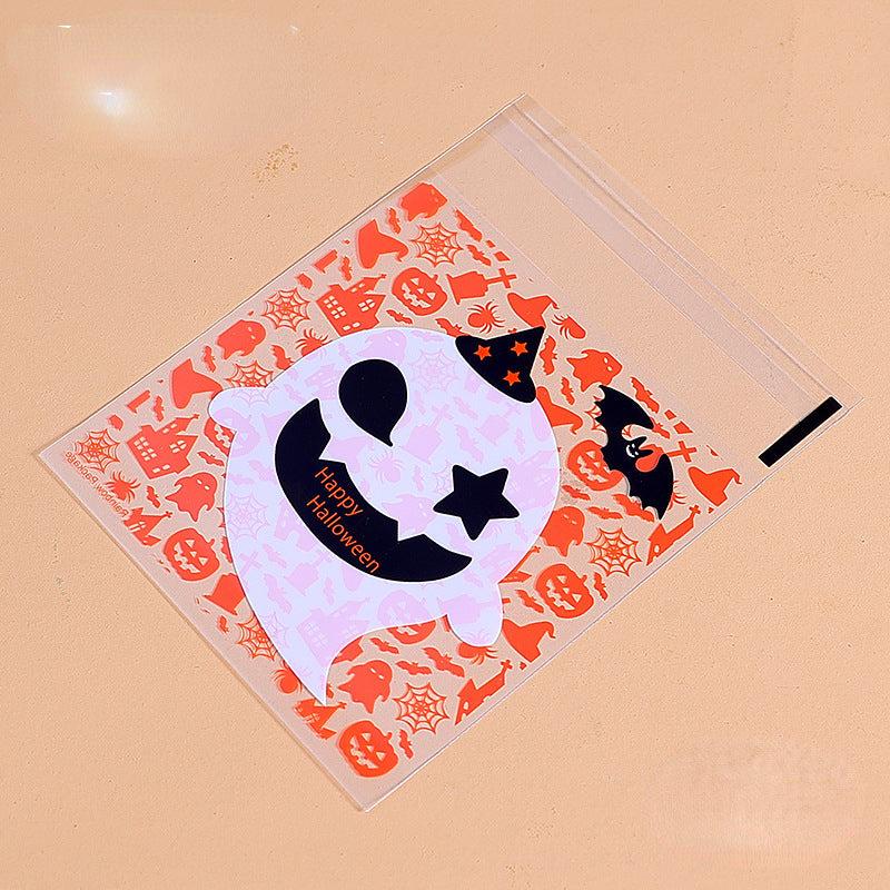 100pcs Halloween Ghost Pumpkin Self Adhesive Bag Soap Packaging Bag