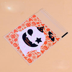 100pcs Halloween Ghost Pumpkin Self Adhesive Bag Soap Packaging Bag