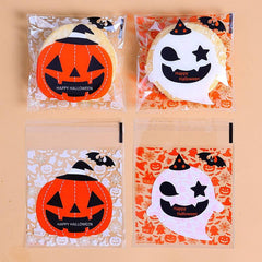 100pcs Halloween Ghost Pumpkin Self Adhesive Bag Soap Packaging Bag
