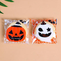 100pcs Halloween Ghost Pumpkin Self Adhesive Bag Soap Packaging Bag