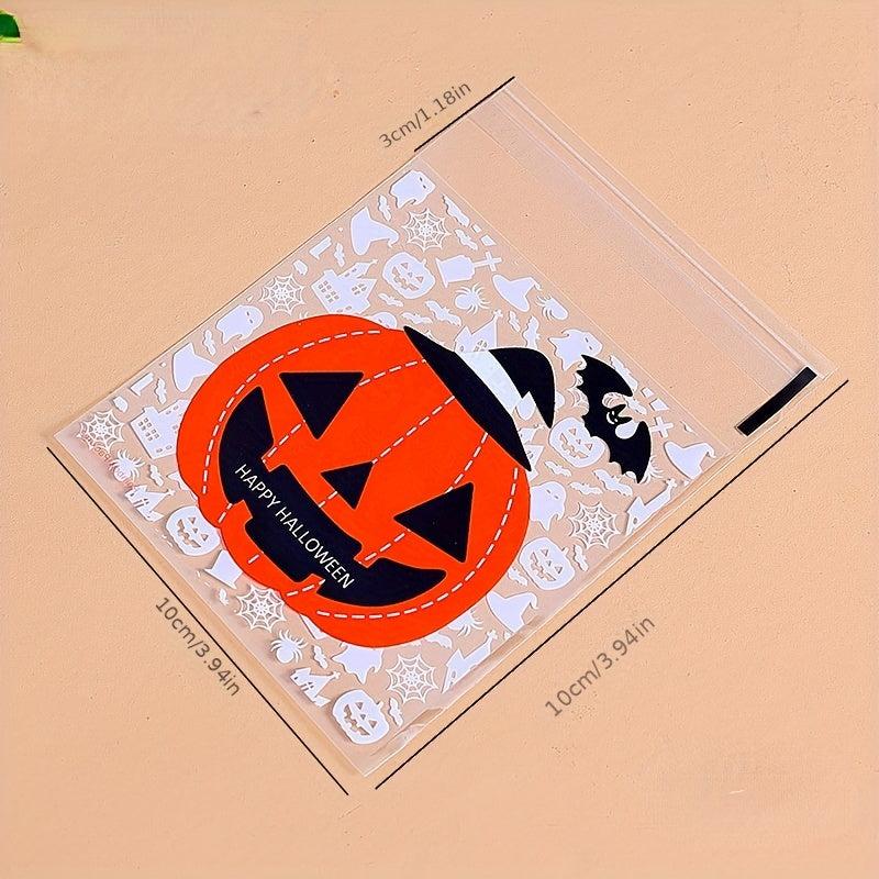 100pcs Halloween Ghost Pumpkin Self Adhesive Bag Soap Packaging Bag