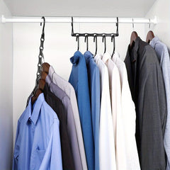 Space Saving Multifunctional Magic Hook Hanger 5 Holes Plastic Hanger