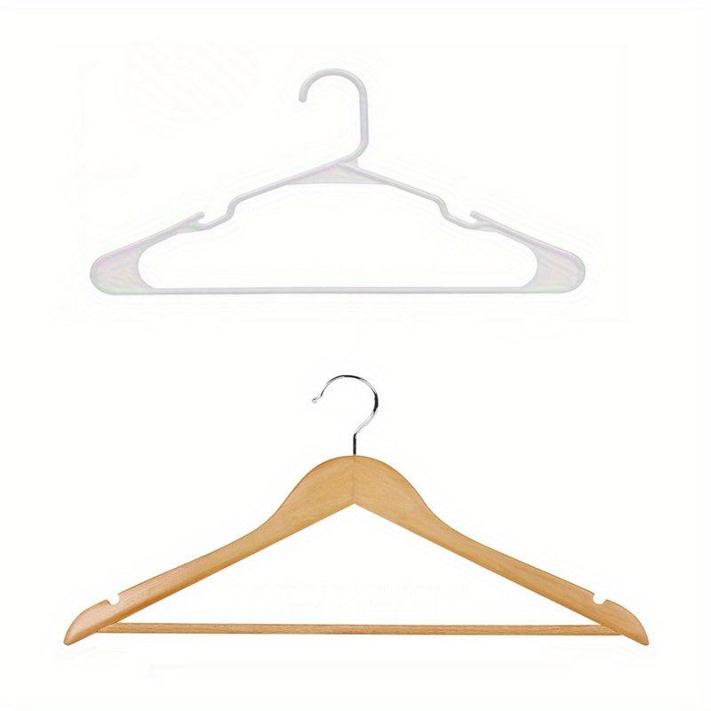 Wooden Hangers 2pcs Smooth Cut Grooves 360 Rotating Hooks Anti-Slip Straps