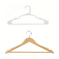 Wooden Hangers 2pcs Smooth Cut Grooves 360 Rotating Hooks Anti-Slip Straps
