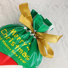 10pcs Santa Claus Candy Bag Snowflake Biscuit Ribbon Drawstring Bag