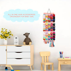 Hair Bows Organizer with 27 Ribbons