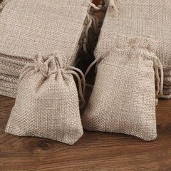 Burlap Drawstring Gift Bag Jute Wedding Favor Packaging