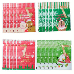 20pcs Christmas Gift Bags With Ribbon Drawstring, Perfect For Candy Fruit