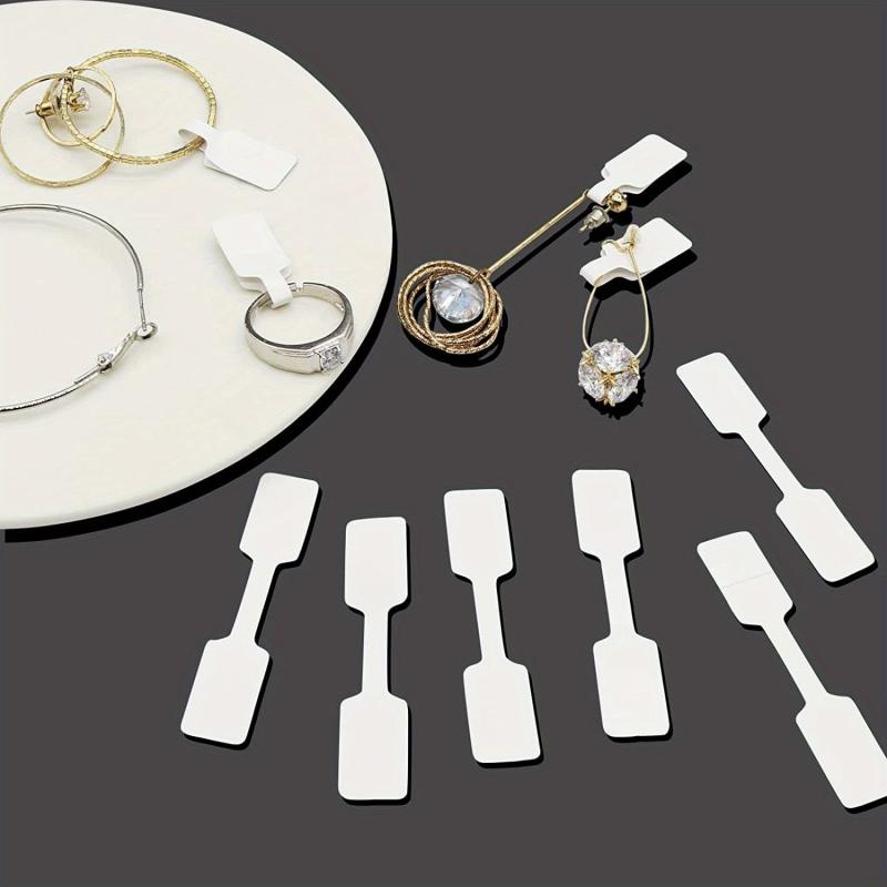 100pcs Jewelry Tags Stickers Self-Adhesive Blank Identification Ring Tags