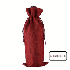Holiday Wine Gift Bag Bundle with Candy and Jewelry Pouch