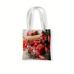 Christmas Print Single Shoulder Shopping Bag Advertising Promotion Bag