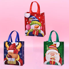 Christmas Old Man Snowman Elk Non-woven Fabric Gift Bag Tote Bag