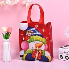 Christmas Old Man Snowman Elk Non-woven Fabric Gift Bag Tote Bag
