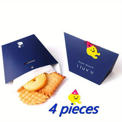 4pcs Bakery Cookies Gift Bag Snack Egg Tart Packaging Handbag Box
