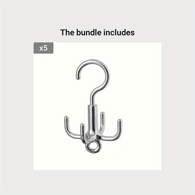 Multifunctional Rotating Clothes Hook Punch 4 Claw Rotation Coat Hanger