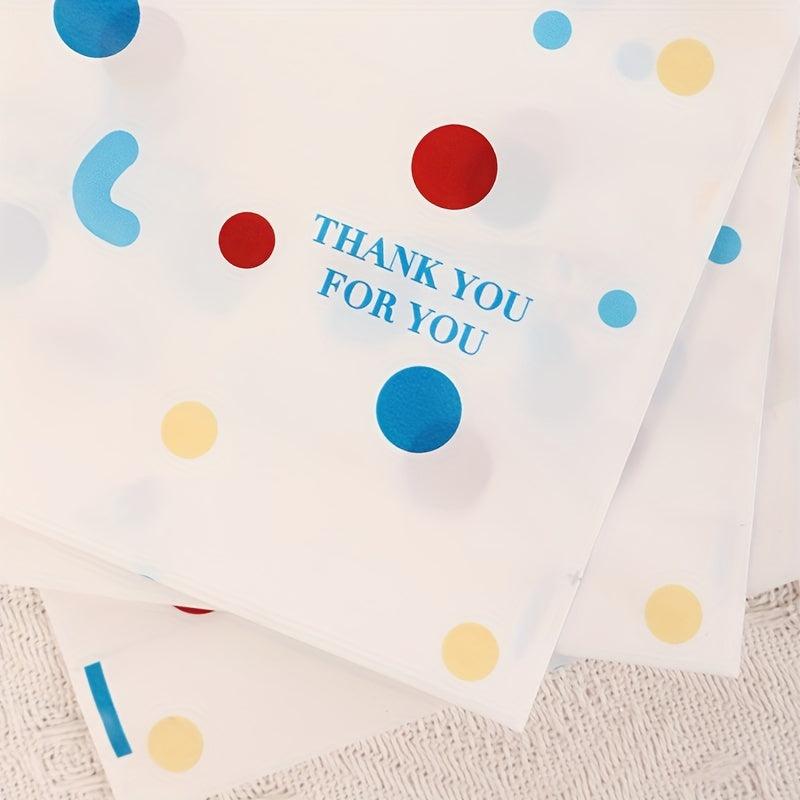 5pcs Polka Dot Thank You Drawstring Packaging Bag