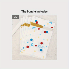 5pcs Polka Dot Thank You Drawstring Packaging Bag