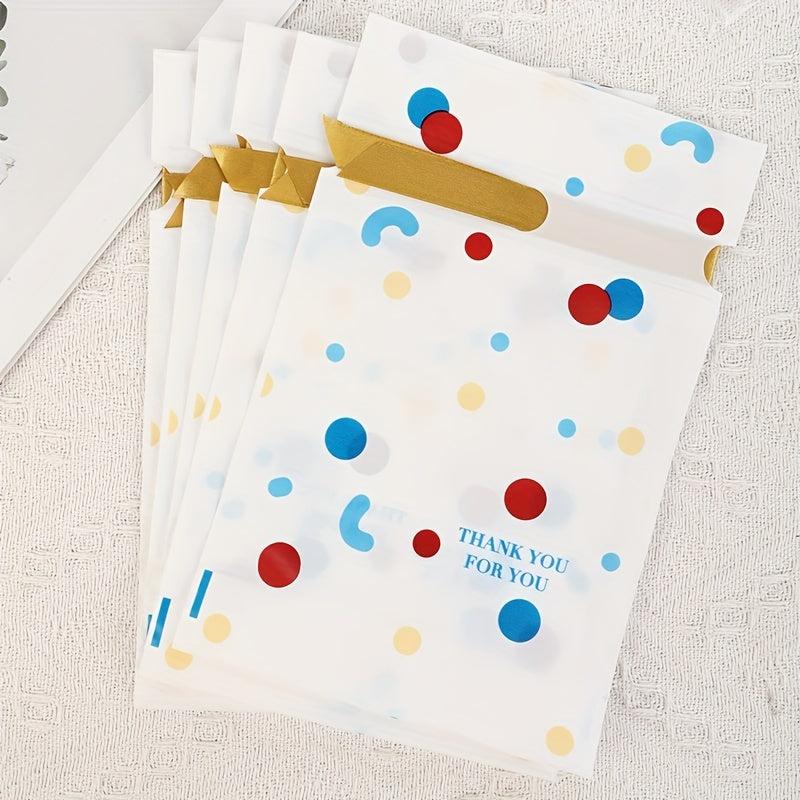 5pcs Polka Dot Thank You Drawstring Packaging Bag